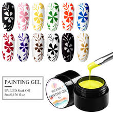 MEET ACROSS 3D Paint Gel Nail Art Acrylic Painting Gel Drawing UV Gel Gold Silver Pure UV Color LED DIY Nail Varnish Lacquer 2024 - buy cheap