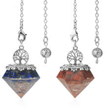 Hot Selling 3pcs/Lot Natural Stone Mixed Drop Crystal Spirit Pendulum Reiki Divination Jewelry Tree of Life Pendant Hand Make 2024 - buy cheap