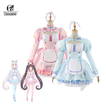 Disfraz de ROLECOS nekoara para mujer, disfraz de chocolate, vainilla, traje de fantasía, Anime, uniforme de mucama para Halloween y adorable Vestido de Lolita 2024 - compra barato