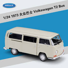 Welly 1:24 Volkswagen 1972 T2 Bus alloy car model Diecasts & Toy Vehicles Collect gifts Non-remote control type transport toy 2024 - buy cheap