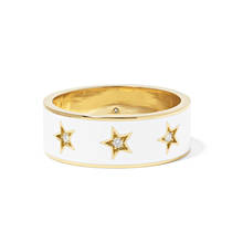 Handmade Eternity Promise ring Gold filled white enamel star cz Engagement Wedding Band Rings for women Men Finger Party Jewelry 2024 - buy cheap