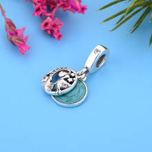 FC Jewelry Fit Original Pan Charms Bracelet 925 Silver Magpie Blue Enamel Star Moon Sky Bead For Making Women Berloque 2020 2024 - buy cheap