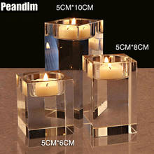 PEANDIM Wedding Centerpieces Decorations Idea K9 Crystal Candle Holder Set Of 3 Tealight Candlestick Candle Strands 6cm 8cm 10cm 2024 - buy cheap