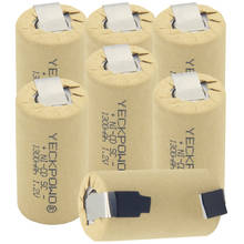 Baterias recarregáveis do sc da bateria de nicd 1300mah akkumulator sub c 1.2v fita de solda abas capacidade real como declarado 2024 - compre barato