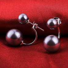 Valentine's Day Fashion 925 Sterling Silver Two Colors Dangle Pearl Drop Earrings For Women Wedding Jewelry Pearl Earrings E1403 2024 - buy cheap