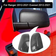 Углеродное волокно зеркало заднего вида Корпус крышка Кепки-крышка зеркала боковой двери для Ford Ranger / Everest 2012-2021 2024 - купить недорого