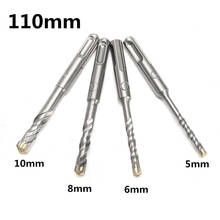 110mm 5/6/8/10mm Twist Drill Bit Saw SDS Plus Masonry Crosshead Twin spiral Hammer Drill Bits For Woodworking Tool 2024 - compre barato