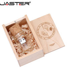 JASTER promotion laser engraving 64GB External Storage drifting bottle usb+box usb 2.0 32GB 16GB 8GB 4GB thumb drive custom LOGO 2024 - buy cheap