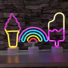 Creative LED Neon Light Sign Rainbow Ice Cream Neon Lamp For Party Wedding Bedroom Christmas Home Decor Gift Night Lamp 2024 - buy cheap