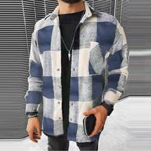 Men's Lapel Check Printed Long Sleeve Shirts Fall Fashion High Quality Holiday Style Men's Button Up Shirts 2022 2024 - buy cheap