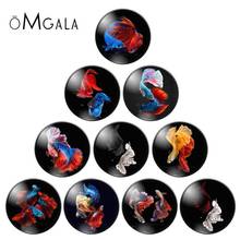OMGALA Art Butterfly fish 10pcs mixed 10mm/12mm/16mm/18mm/20mm/25mm Round photo glass cabochon demo flat back Making findings 2024 - buy cheap