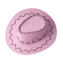 Chapéu de caubói tiara estilo ocidental, chapéu de cowboy para meninas e crianças, rosa, bandana, chapéu de caubói para festa e festas 2024 - compre barato