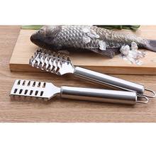 1Pc Steel Fish Skin Cleaner Scale Scraper Scale Cleaning Brush Seafood Kitchen Tools Remover Peeler Gadgets J8W3 2024 - buy cheap