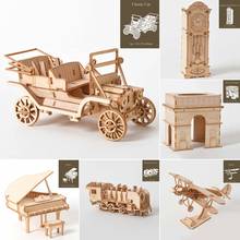 New Arrival 1pc Children Wooden 3D Model Building Blocks Assembly Puzzles Kids Educational Toys 2024 - buy cheap