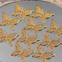 10 unids/set de accesorios de joyería con forma de mariposa hueca, Color dorado Simple, para hacer pendientes, collares, colgantes, joyería de moda 2024 - compra barato