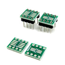 Circuito eletrônico tssop8 ssop8 sop8 smd para dip8, 10 peças, 0.65mm/1.27mm, adaptador para dip + pino, conversor de placa pcb de dois lados 2024 - compre barato