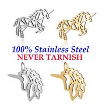 5 Pieces Hollow Unicorn Charm Wholesale 100% Stainless Steel DIY Jewelry Finding Pendant AAAAA Quality Pendants 2024 - buy cheap
