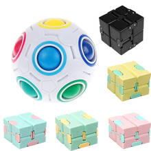 Mini cubo mágico dobrável abs, cubo infinito para escritório, redutor de estresse, dedo perfeito, anti ansiedade, brinquedo edc de girador divertido 2024 - compre barato