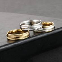 Anéis de aço inoxidável esculpidos com folhas 6mm, para homens, ouro, prata, dedo, alianças, casamento, noivado, casal, jesegunda guerra mundial 2024 - compre barato