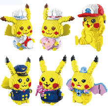 Pokemon blocos de construção brinquedos mini tijolos pikachu charizard anime diamante boneca bolso monstro crianças brinquedo 2024 - compre barato