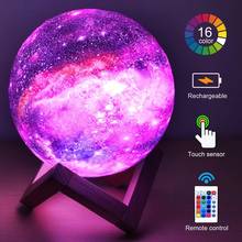 ZK20 3D Printing Moon Lamp Galaxy Moon Light Kids Night Light 16 Color Change Touch and Remote Control Galaxy Light as  Gifts 2024 - buy cheap