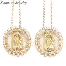 5PCS, Religious Iced Out Virgin Mary Necklace Wholesale Female Gold Color Pendant & Chains For Women Jewelry 2024 - buy cheap