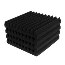 10 Pieces Studio Acoustic Foam Panel Noise Insulation Sponge Wedge Tile 30 x 30cm Black Easy to Use 2024 - buy cheap