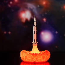 Lámpara de cohete con impresión 3D, luz LED táctil para mesa, carga USB, luces nocturnas para decoración de escritorio, regalos de cumpleaños y vacaciones 2024 - compra barato