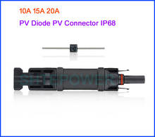 2 peças por lote conector de diodo solar dc, conector de diodo 10a/15a/20a 30a para sistema solar pv ip68 à prova d' água 2024 - compre barato