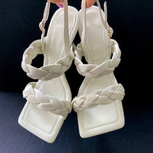 Sandalias de tacón alto elegantes para mujer, zapatos con hebilla y Correa, de marca concisa, 2020 2024 - compra barato