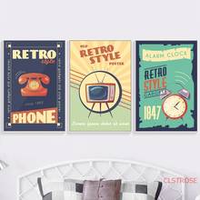 Retro Style Radio Camera Radio Telephone Nordic Posters and Prints Wall Art Canvas Painting Wall Pictures for Living Room Decor 2024 - buy cheap