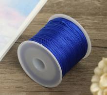 Carrete de algodón de Color azul real, 50M/0,8mm, cordón de nailon, hilo de hilo, bricolaje, abalorios, brazalete trenzado joyería, fabricación 2024 - compra barato