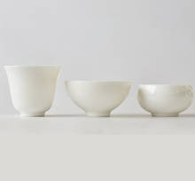 Высококачественная китайская чаша для чая, посуда для напитков, чайные чашки, искусственная Фарфоровая керамика, белая пигментада, китайские чайные чашки, чайная игра кунг-фу 2024 - купить недорого