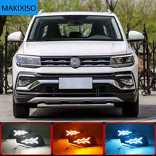 1 Set For Volkswangen VW T-Cross tcross 2019 2020 Daytime Running Lights Turn Signal Fog Lamp Cover 12V ABS LED DRL Car Styling 2024 - buy cheap