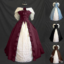 Vestido Vintage gótico Medieval, 4 colores, para Halloween, Cosplay, Retro, largo, talla grande 2024 - compra barato