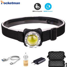 Pocketman COB LED Headlamp USB Rechargeable Headlight Waterproof Head Lamp White Red Lighting with Built-in Battery 2024 - buy cheap