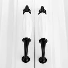 1PC Black and White Cupboard Cabinet Handles and Knobs Ceramic Furniture Handle Door Kitchen Pull Handles Furniture Hardware 2024 - buy cheap