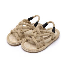 2020 летние детские сандалии из пеньковой веревки для мальчиков и девочек, римская обувь с мягкой подошвой, детские сандалии с открытым носком, нескользящая детская повседневная обувь 2024 - купить недорого