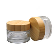 10 Uds. 30/50G tarro de crema de vidrio transparente con tapas de bambú, frasco cosmético de vidrio vacío redondo de calidad superior, herramientas de maquillaje DIY frasco crema ojos 2024 - compra barato