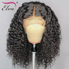 Elva Hair Lace Front Human Hair Wigs Pre Plucked With Baby Hair Brazilian Curly Lace Frontal Wig For Black Women Bleached Knots 2024 - buy cheap