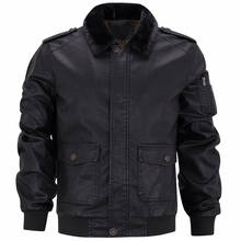 Мужские кожаные куртки 2020, Мужская зимняя теплая мотоциклетная куртка из искусственной кожи, мужская повседневная флисовая кожаная куртка, верхняя одежда для мужчин 2024 - купить недорого