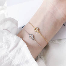 Redondo ouro/prata coreano 925 prata esterlina pulseira para feminino zircônia cúbica minimalista fina pulseira na moda jóias ybr166 2024 - compre barato