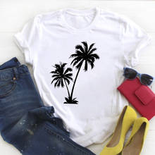 Женская пляжная модная футболка в стиле 90-х с коротким рукавом и принтом дерева, Женский Топ, рубашка, одежда, футболка, женская футболка с графическим рисунком 2024 - купить недорого