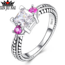 Anéis vintage para mulheres, preto, rosa rubi, pedras preciosas, 1.5 ct, aaa, zircônio, 925, tailandês, prata, casamento, noivado, mulheres, anéis 2024 - compre barato