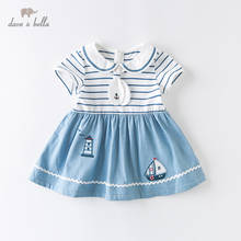 DBJ13901 dave bella summer baby girl's cute cartoon striped dress children fashion party dress kids infant lolita clothes 2024 - buy cheap