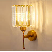 Luxo cristal lâmpadas de parede led arandela luminárias ouro moderno nórdico espelho luz wandlamp quarto luz da parede lampara pared 2024 - compre barato