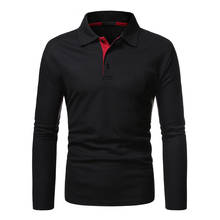 Eu Size Spring Autumn Long Sleeved Slim Fit Casual POLO Shirt for Men 2024 - buy cheap