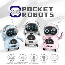 Лидер продаж 2019, умный мини-робот с карманной подсветильник кой для музыкальных танцев, голосовое распознавание, разговор, повторение, умная интерактивная игрушка для детей 2024 - купить недорого