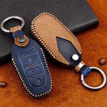 Genuine Leather Handmade Car Key Cover key Case For Peugeot 208 308 508 for Citroen C4 Picasso DS3 DS4 DS5 DS6 Remote Key Shell 2024 - buy cheap