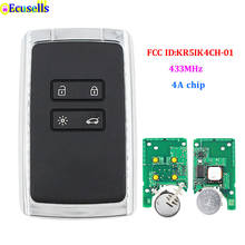 4 buttons Smart Remote Key Fob 433MHz 4A Chip for Renault Espace 5 Megane 4 Talisman 2016 2017 2018 2019 FCC ID: KR5IK4CH-01 2024 - buy cheap